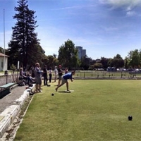 A person lawnbowling