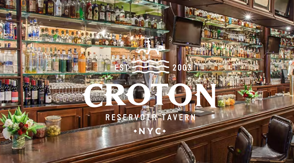 Graphic that shows the bar at Croton Reservoir with the name of the bar pasted over the image